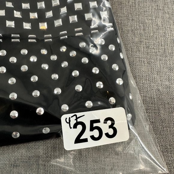 Venus Black Dress‎ Silver Studs Size XS Round Neck Viscose Polyester Elastan - Picture 12 of 12